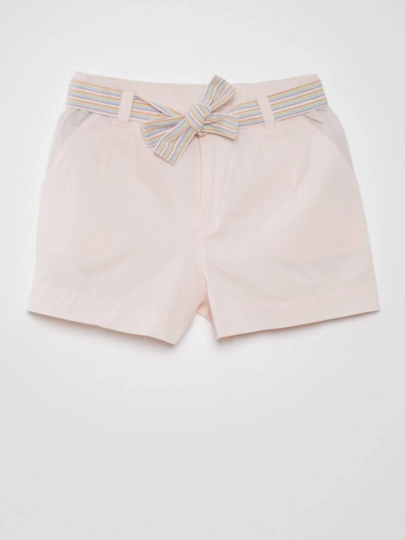 Short uni en coton Rose
