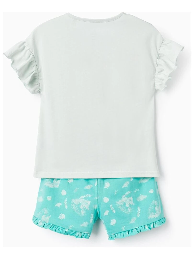 Pyjama en coton pour fille 'La Petite Sirène Ariel' manches courtes DISNEY PRINCESSES Bleu clair