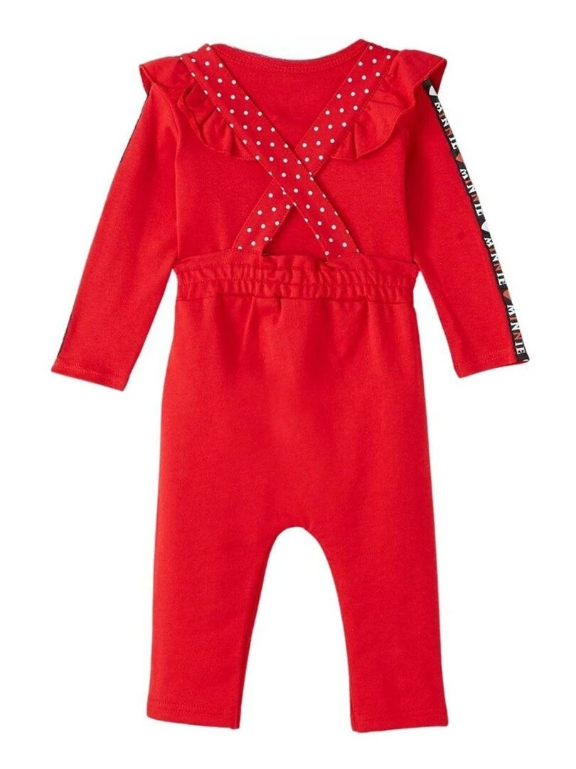 Disney   Ensemble ​​T shirt salopette bébé garçon Imprimé Minnie   Rouge