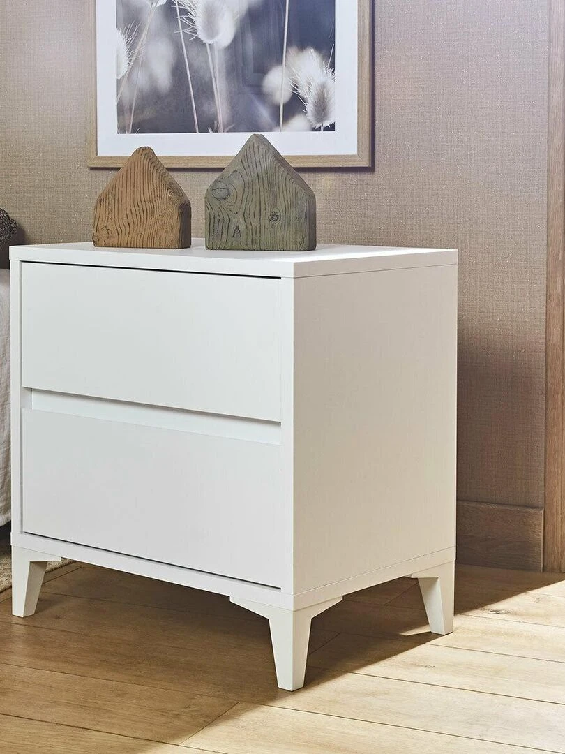 Chevet 2 tiroirs Kira   AKITEN RETAIL   Blanc Blanc
