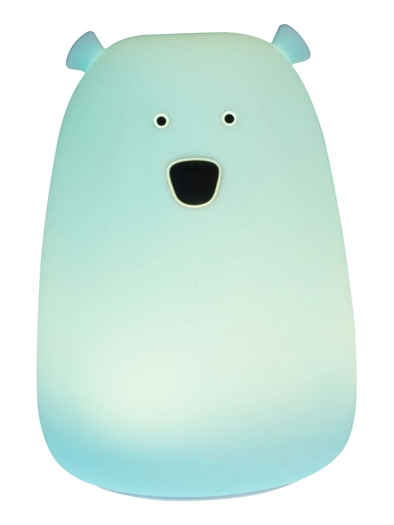 Veilleuse lumineuse tactile en silicone Ourson Bleu