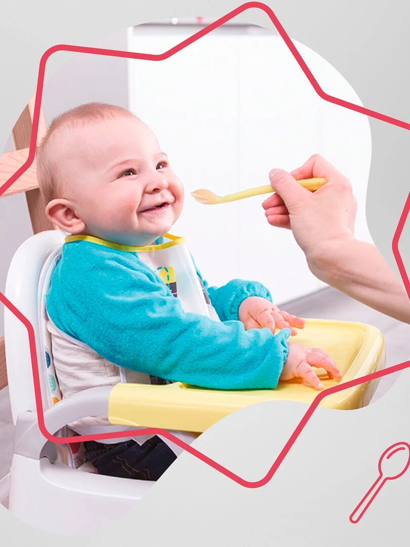 Lot de 2 cuillères en silicone 'Badabulle'   bleu/jaune