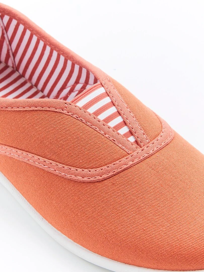 Ballerines d'intérieur en toile   Damart   Abricot