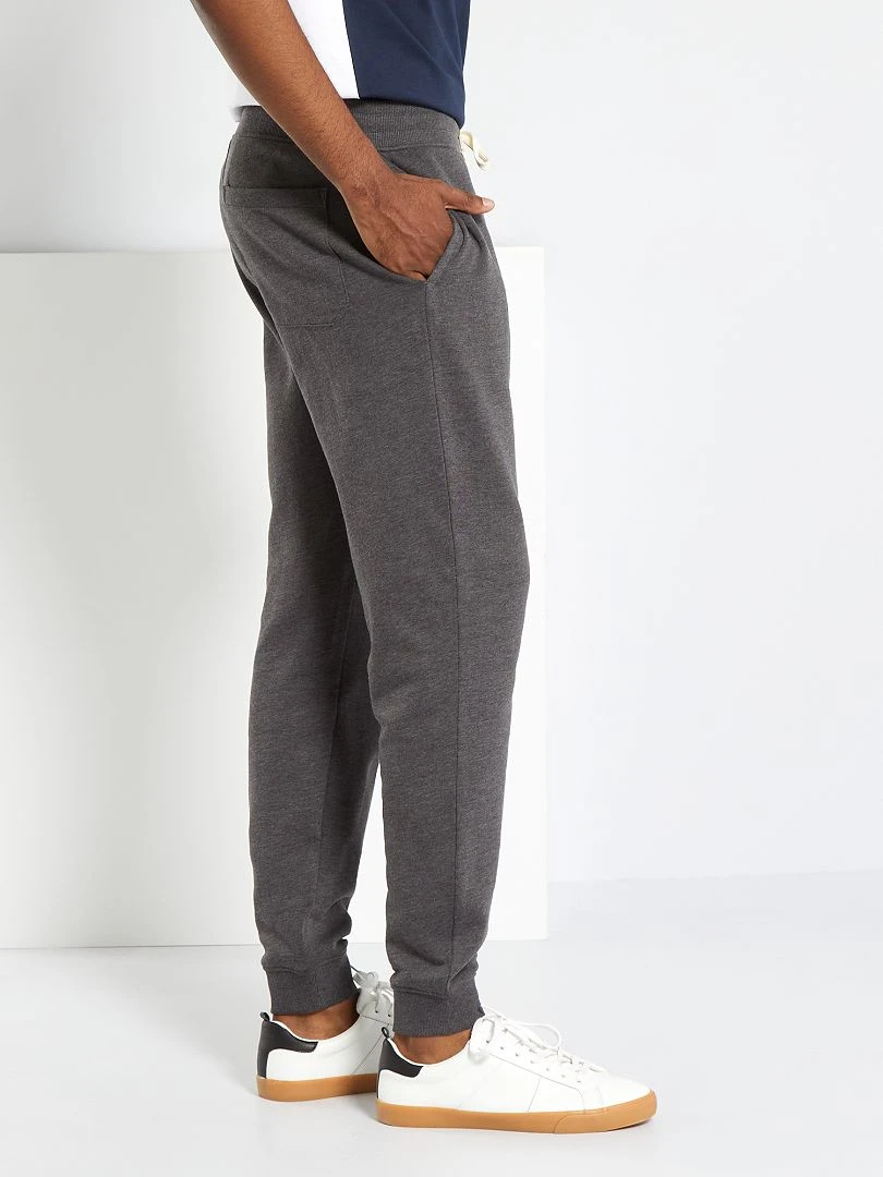 Pantalon uni en molleton   anthracite