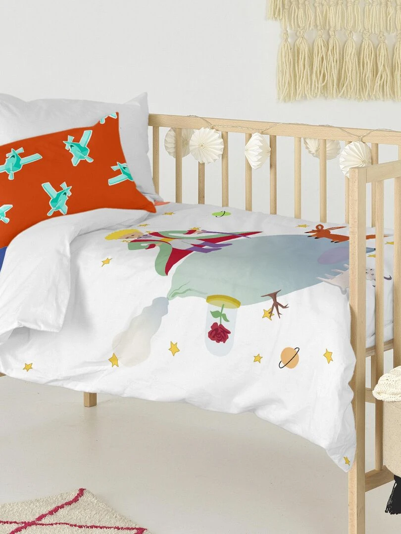 Parure housse de couette 2 pièces Le petit prince Lit Bébé "Happyfriday"   Rouge