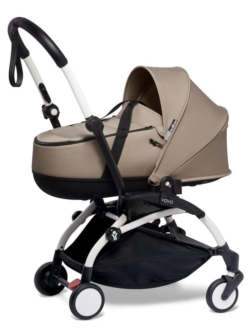 Poussette YOYO² Nacelle Taupe cadre blanc Beige