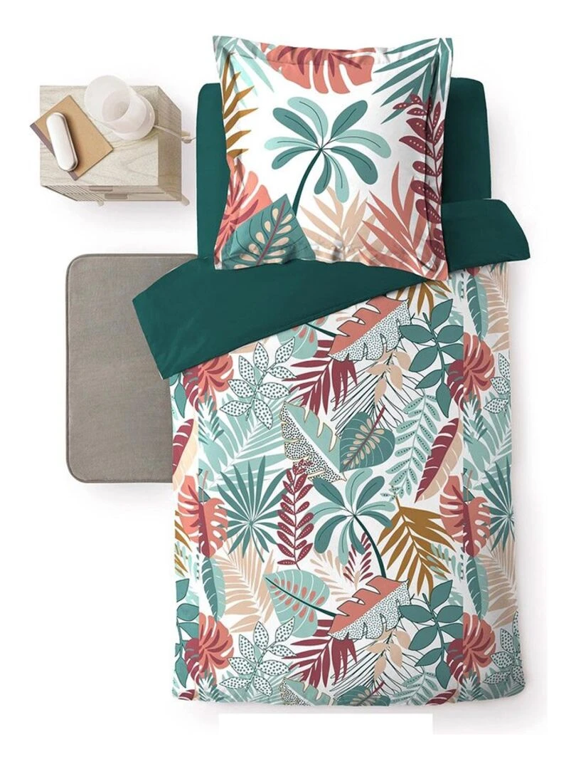 Housse de couette 140x200 + taie Jacala coton   Blanc