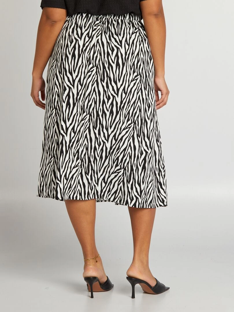 Jupe midi à motif   Noir/blanc