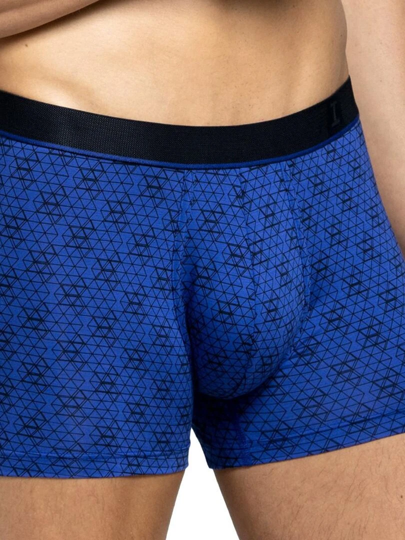 Boxer court en lyocell à motifs triangles Ammil Bleu