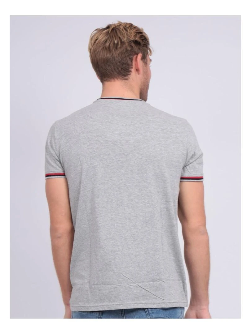 T shirt col rond pur coton NOBIWONE   Gris