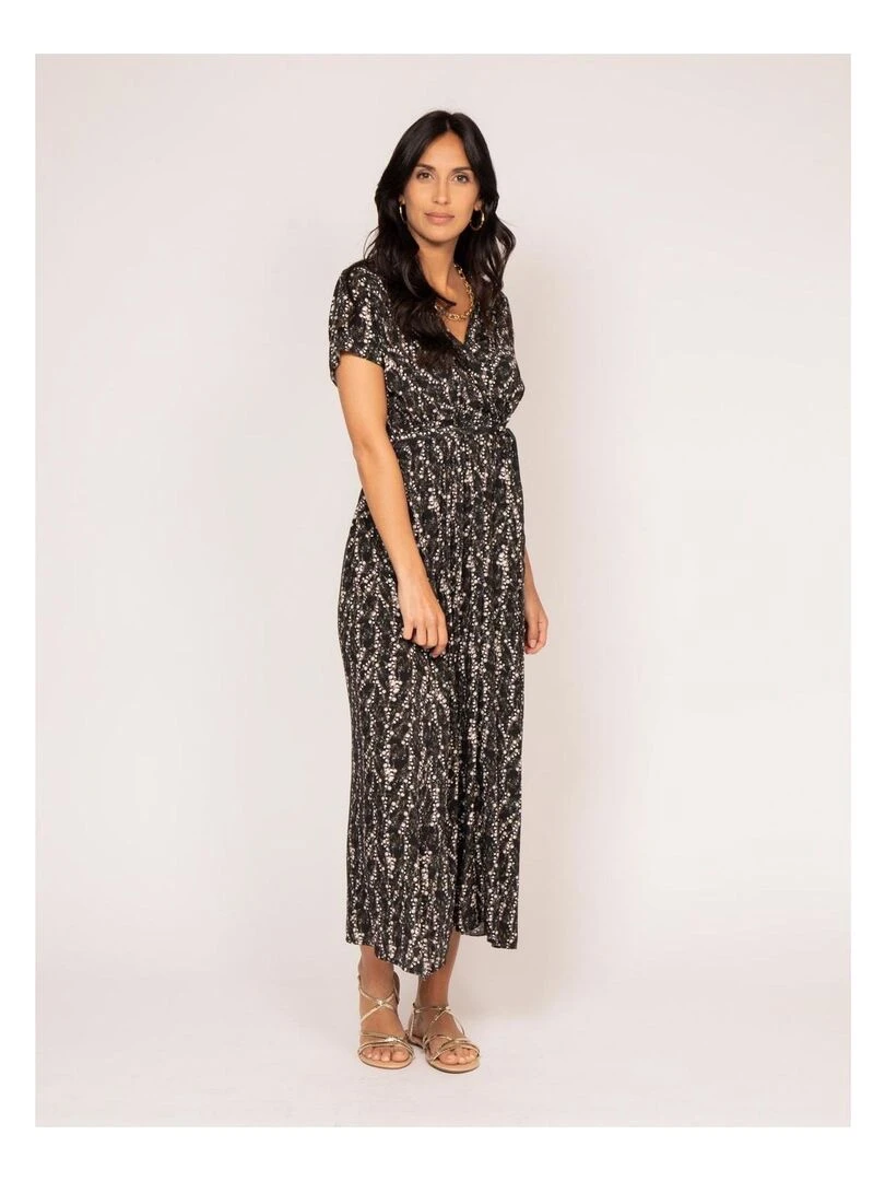 Robe longue motifs INOX Noir