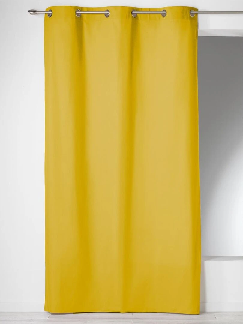 Rideau à œillets 100 % coton Panama Jaune
