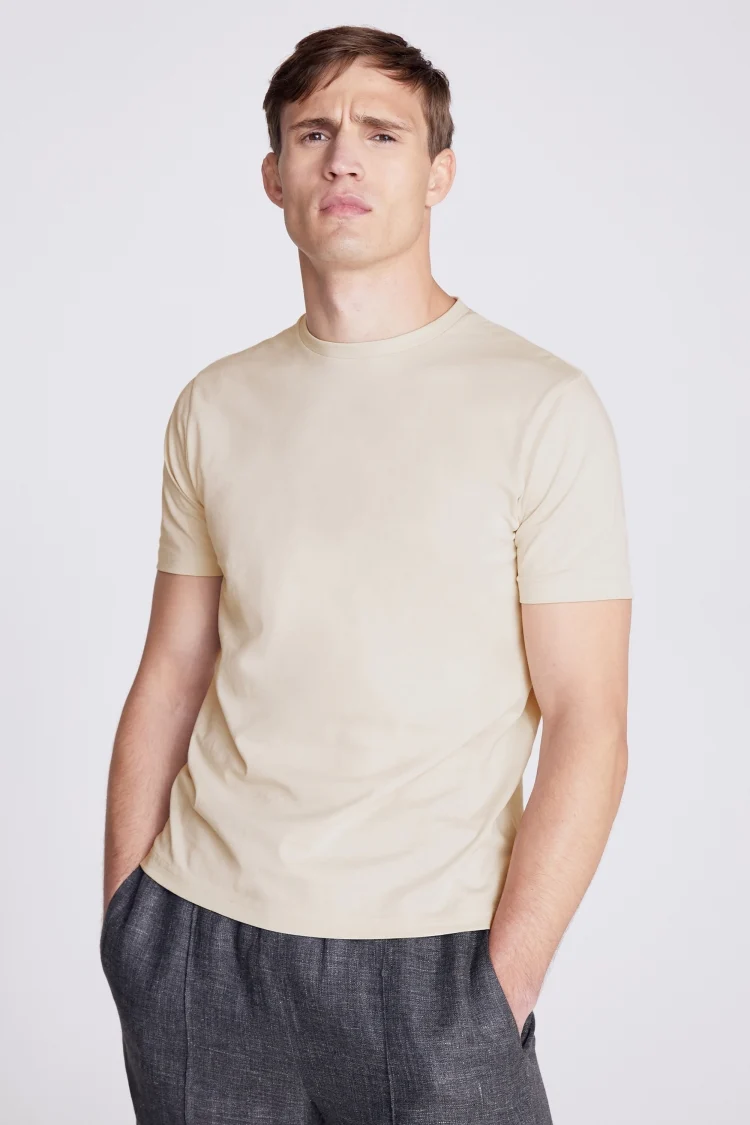 Ecru Crew Neck T-Shirt Buy Online at Moss