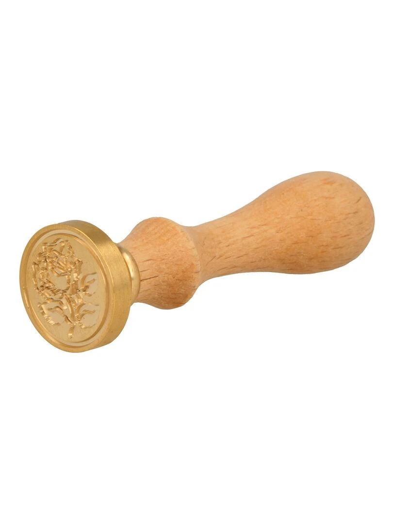 Manche en bois pour cachet de cire + Tampon Romarin N/A