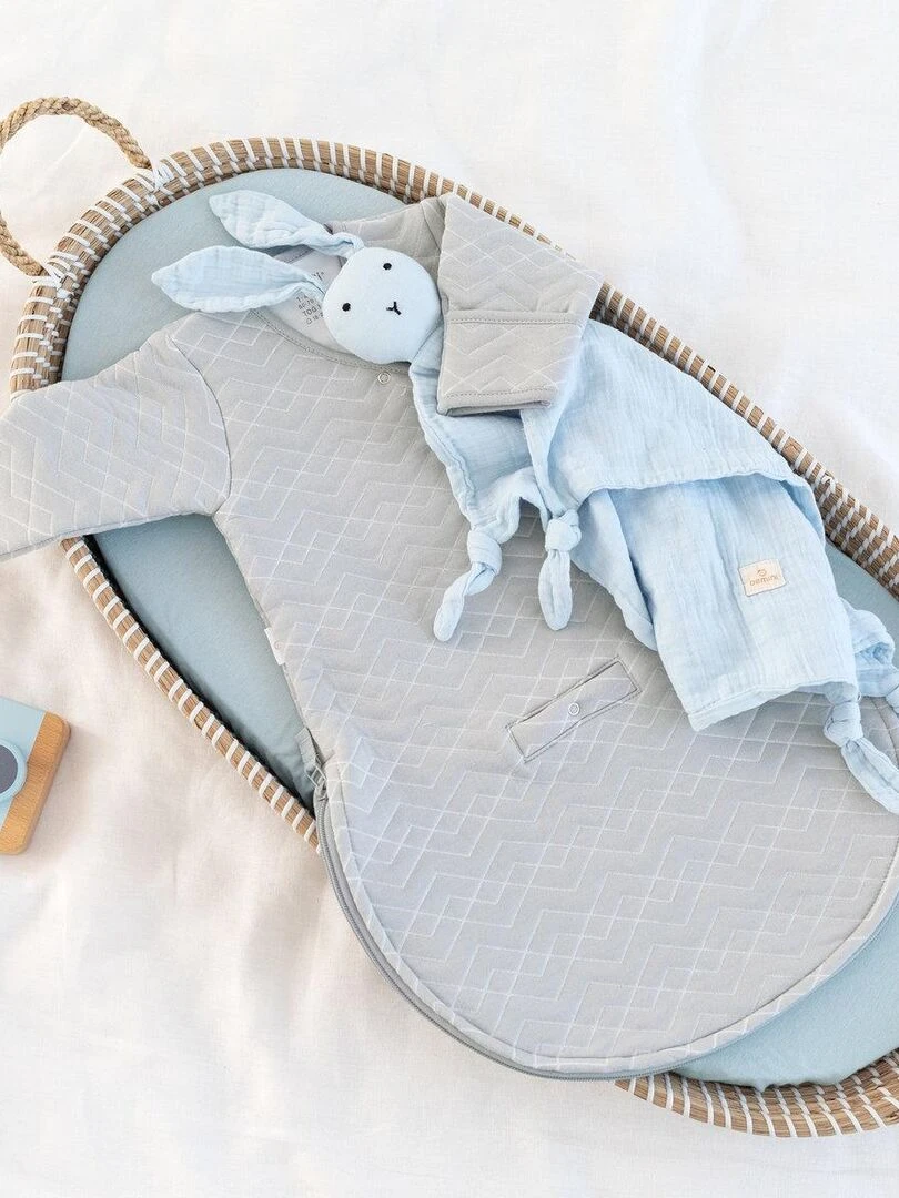 Bemini Gigoteuse  avec moufles Quilted jersey   Gris