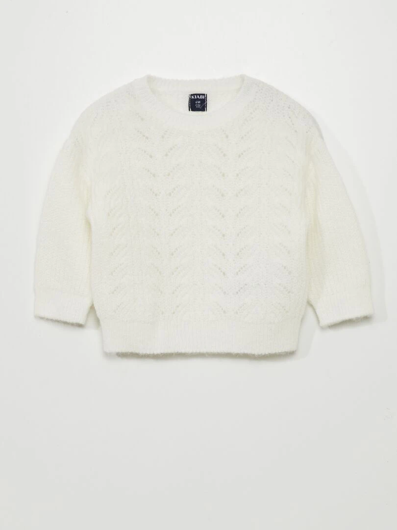 Pull en maille fantaisie blanc