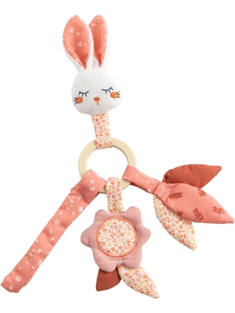 Hochet en velours rose SAUTHON Rose