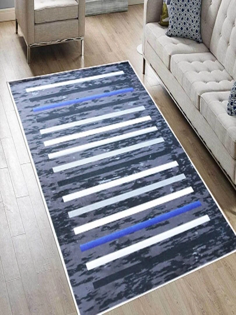 Tapis Rayures Noir Noir