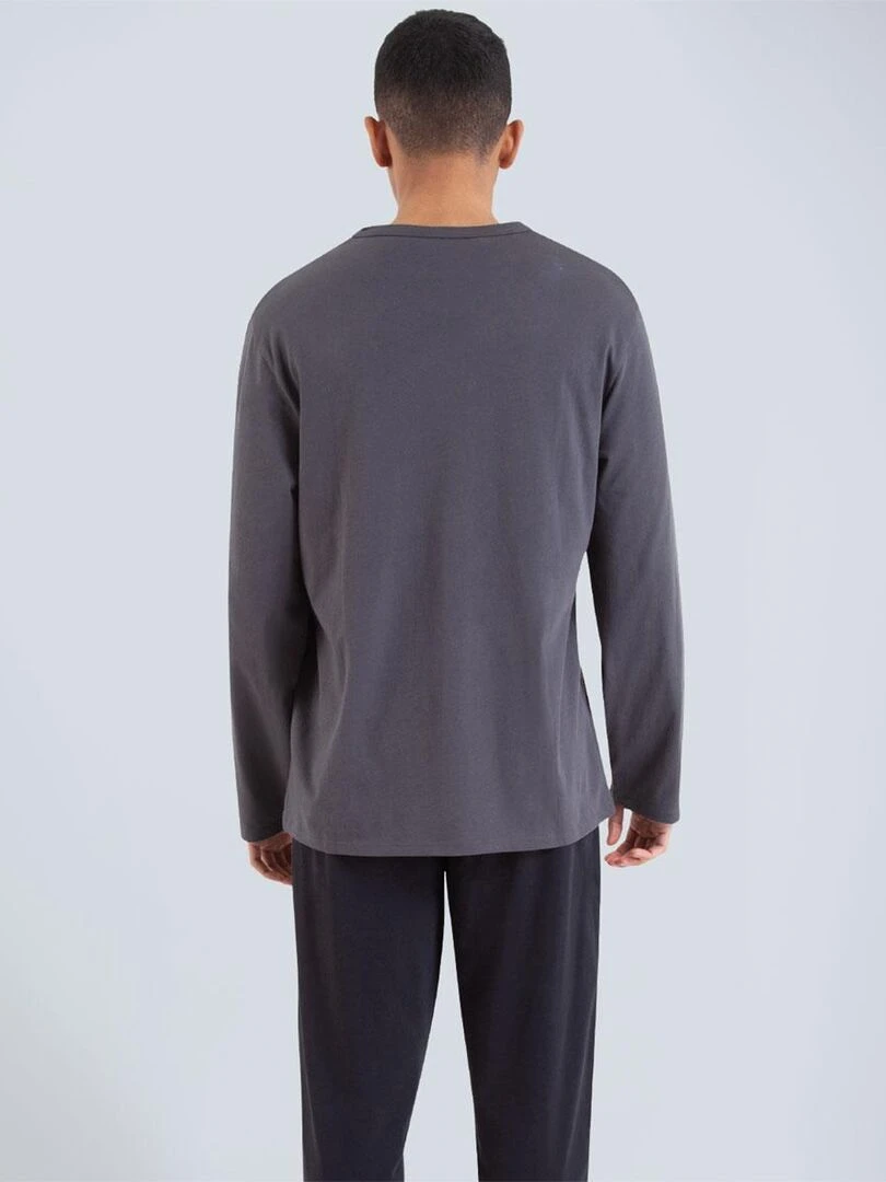 Pyjama long col V homme Nightwear Bleu foncé