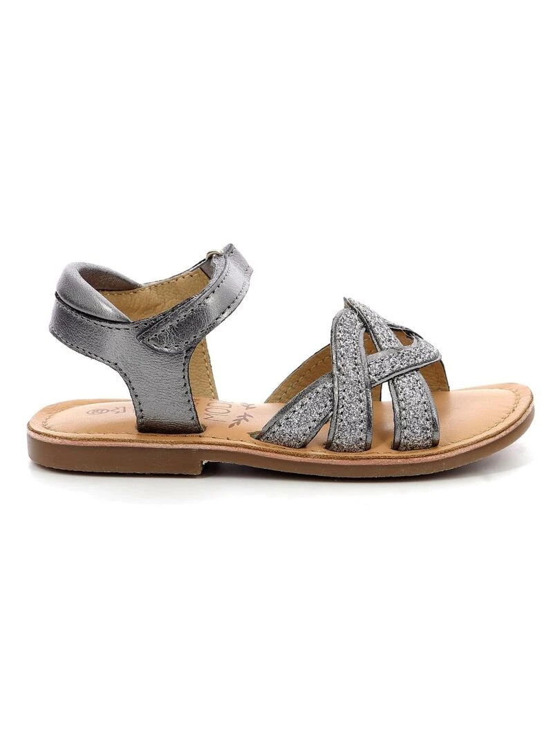 Sandales Cuir Caweave Gris