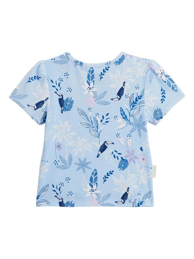 Ensemble bébé t shirt et short en gaze de coton Bella Chica   Bleu