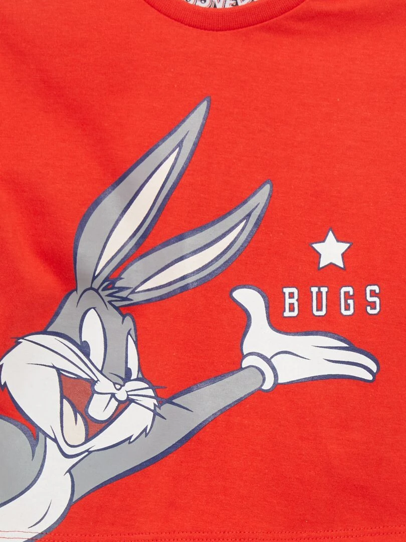 T shirt à manches courtes 'Looney Tunes' Rouge