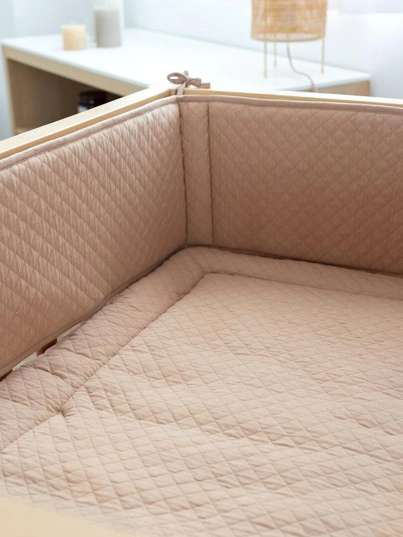Bemini Tour de lit et parc Pady quilted jersey Beige clair