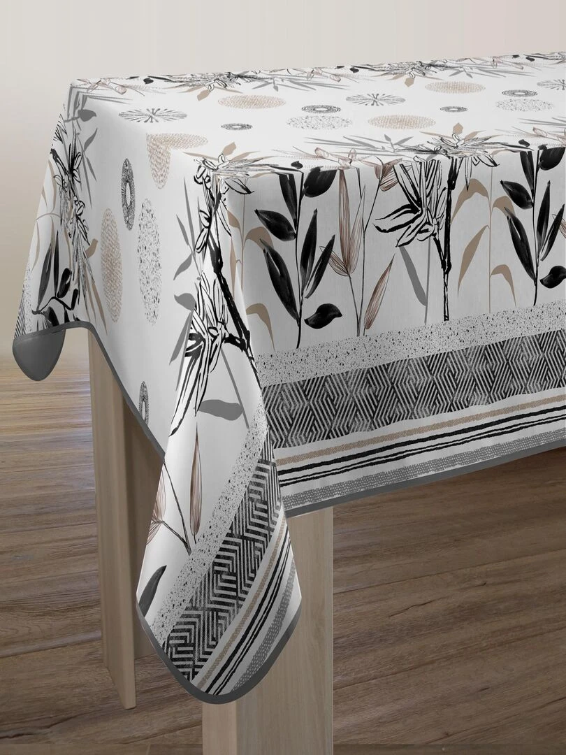 Nappe Anti taches Stevia   Carrée 150 x 150 cm   Blanc Beige Noir