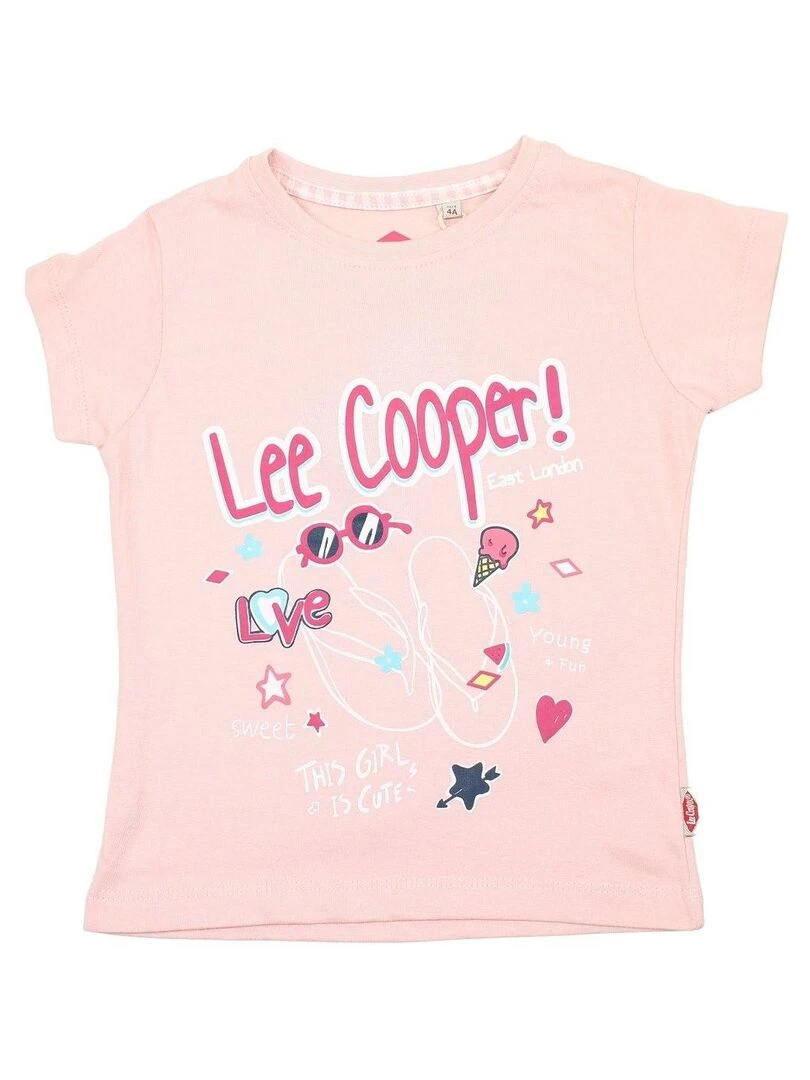 Lee Cooper Ensemble T shirt short fille Imprimé Lee Cooper Rose
