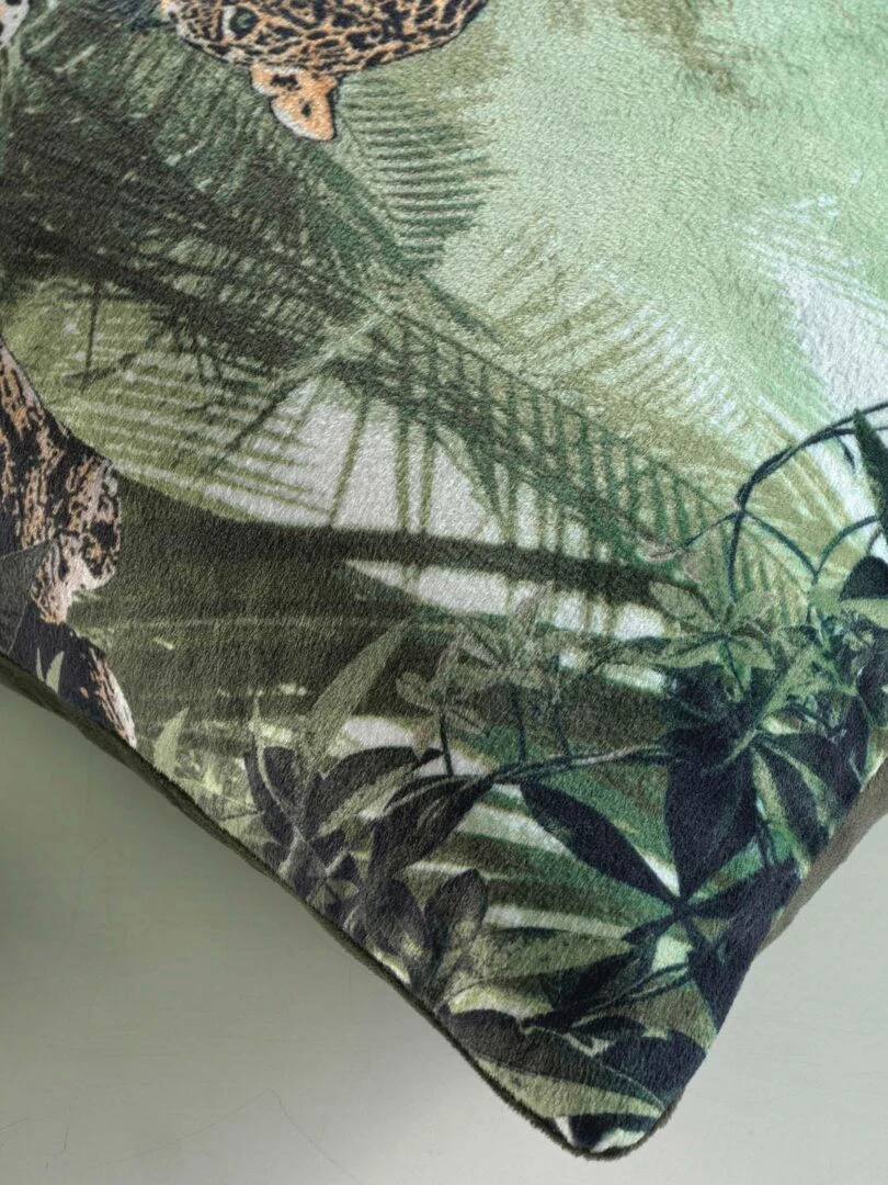 Coussin 45 x 45 cm Mendoza le jaguar   Vert