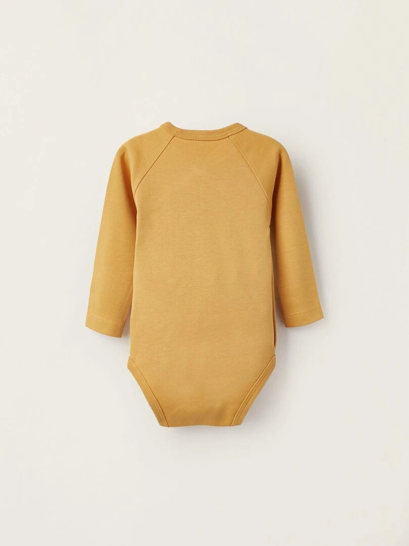 Pack de 4 bodies croisés pour bébé et nouveau né 'Animaux' manches longues ESSENTIALS LINE Multicolore