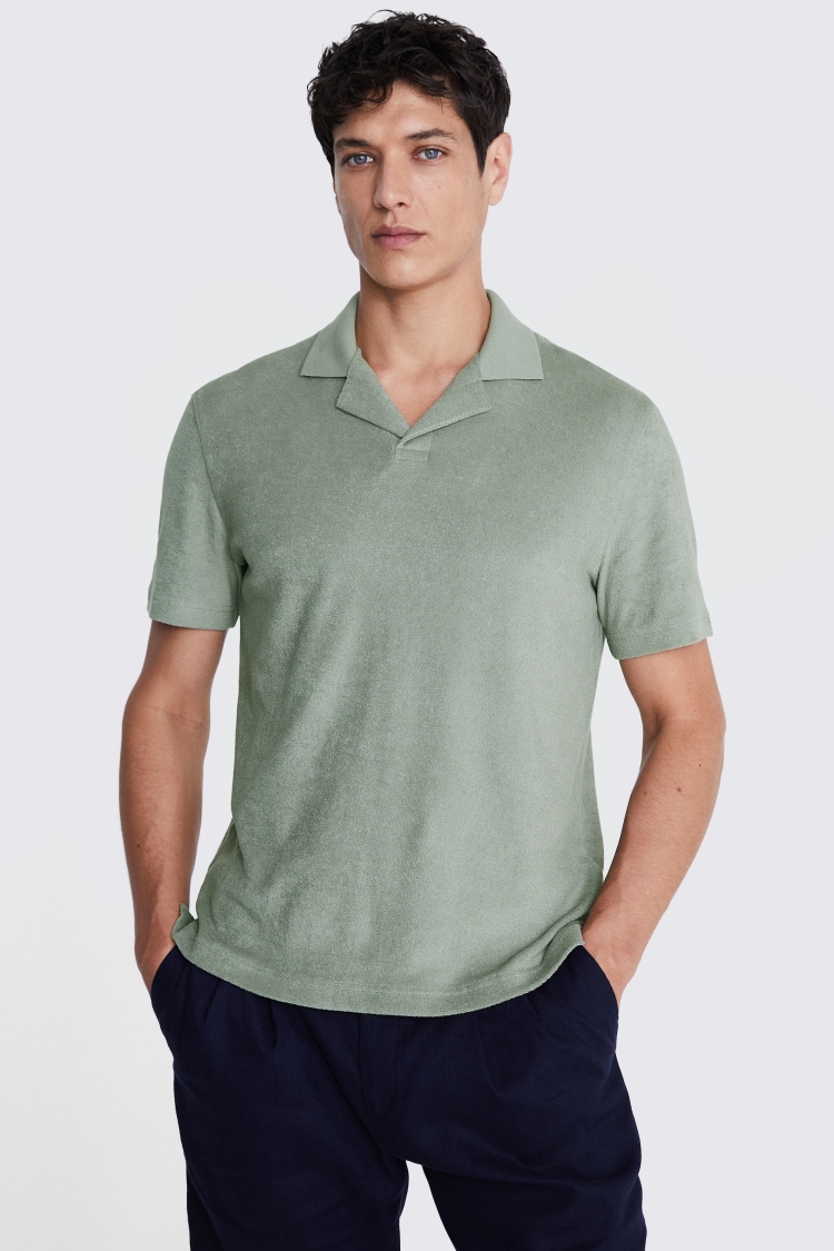 Linen Blend Pink Skipper Polo   Buy Online at Moss