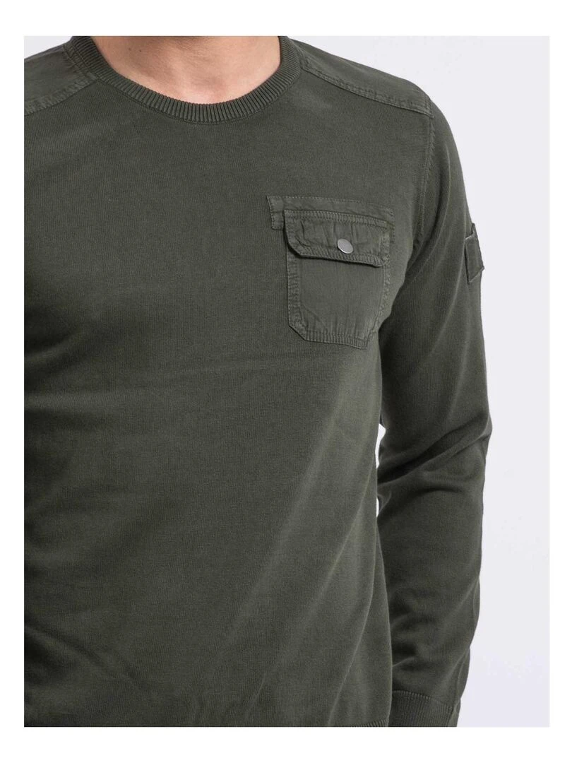 Pull fin col rond AMARTIN   Kaki