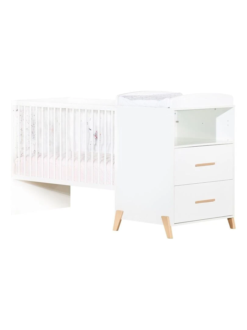 Lit combiné JOY BABYPRICE Blanc Marron