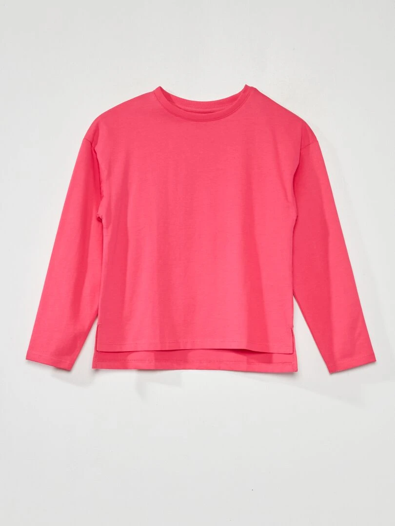 T shirt à manches longues rose indien