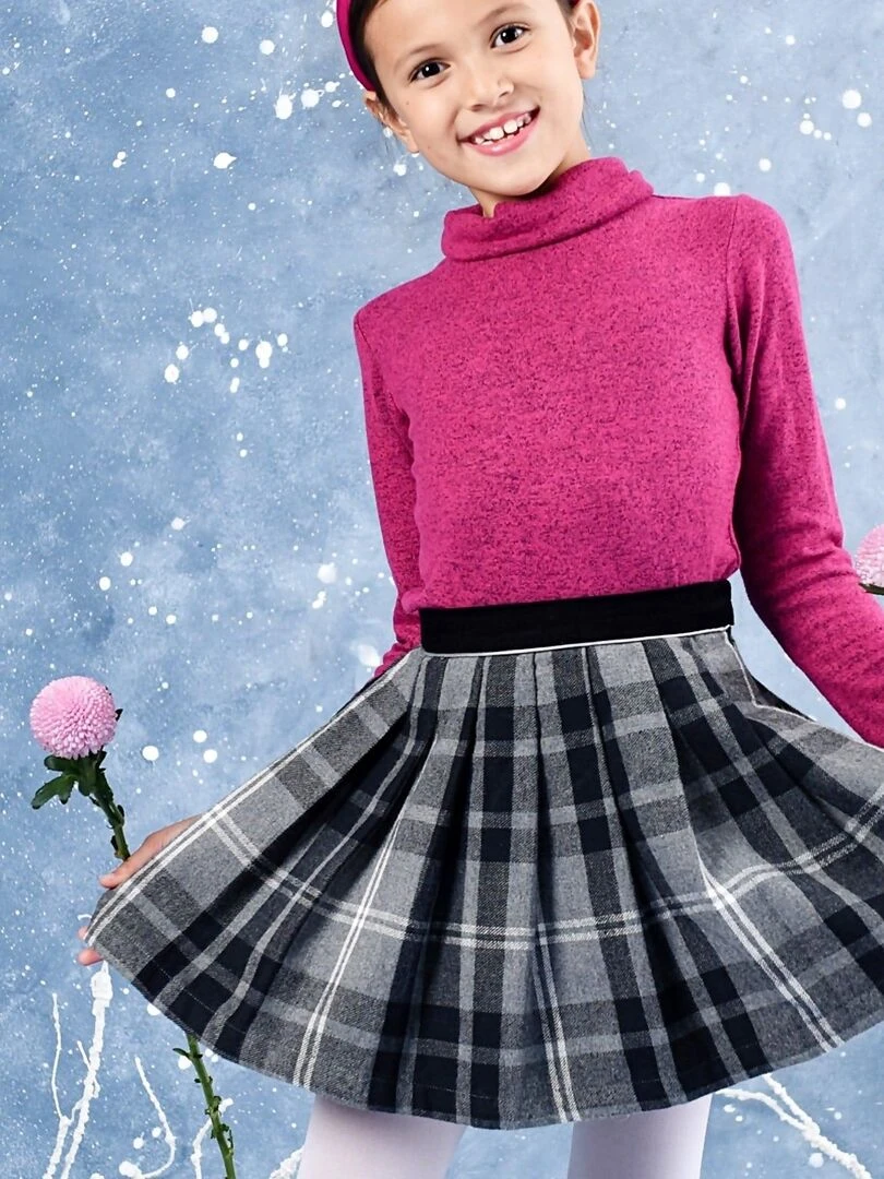 Jupe Écossaise Fille Carrx Tartan Gris LONDON 'LA FAUTE A VOLTAIRE' Gris