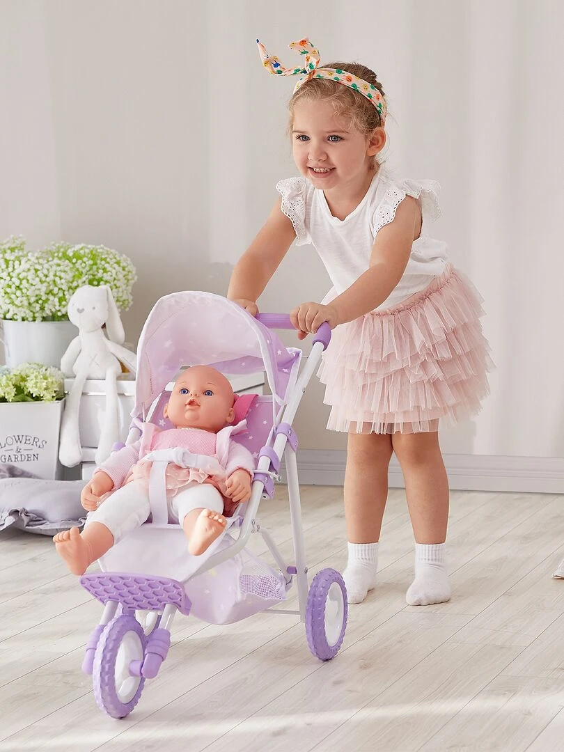 Poussette pour poupée poupon baigneur de 40 cm Le Monde d'Olivia OL 00006   N/A