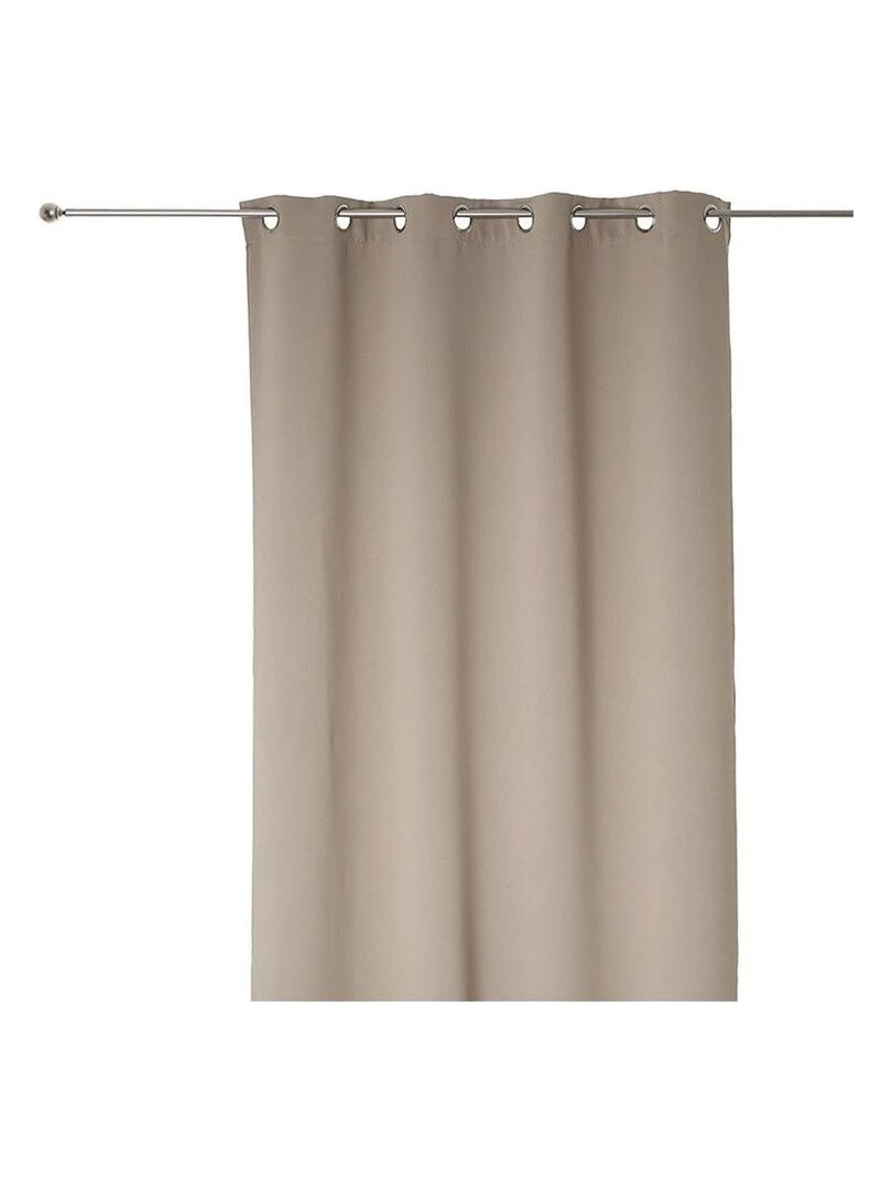Lot de 2 rideaux occultant lin à oeillets 135 x 240 cm Beige