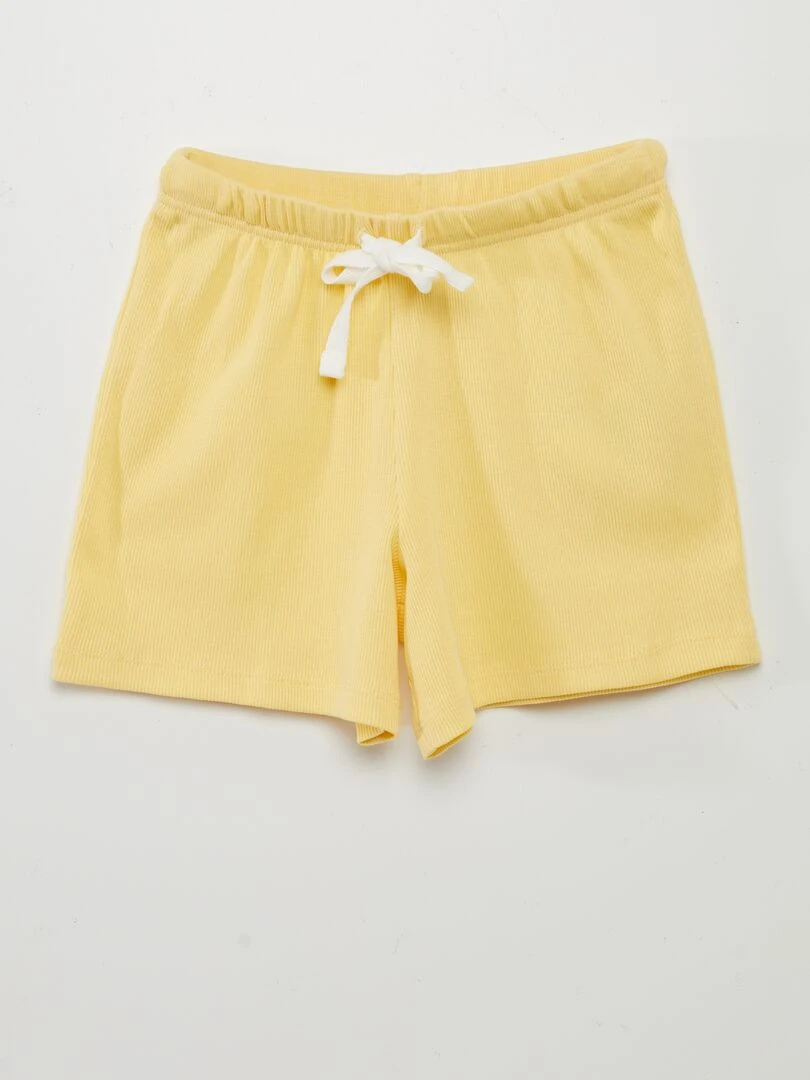 Pyjama court top + short   2 pièces   Jaune