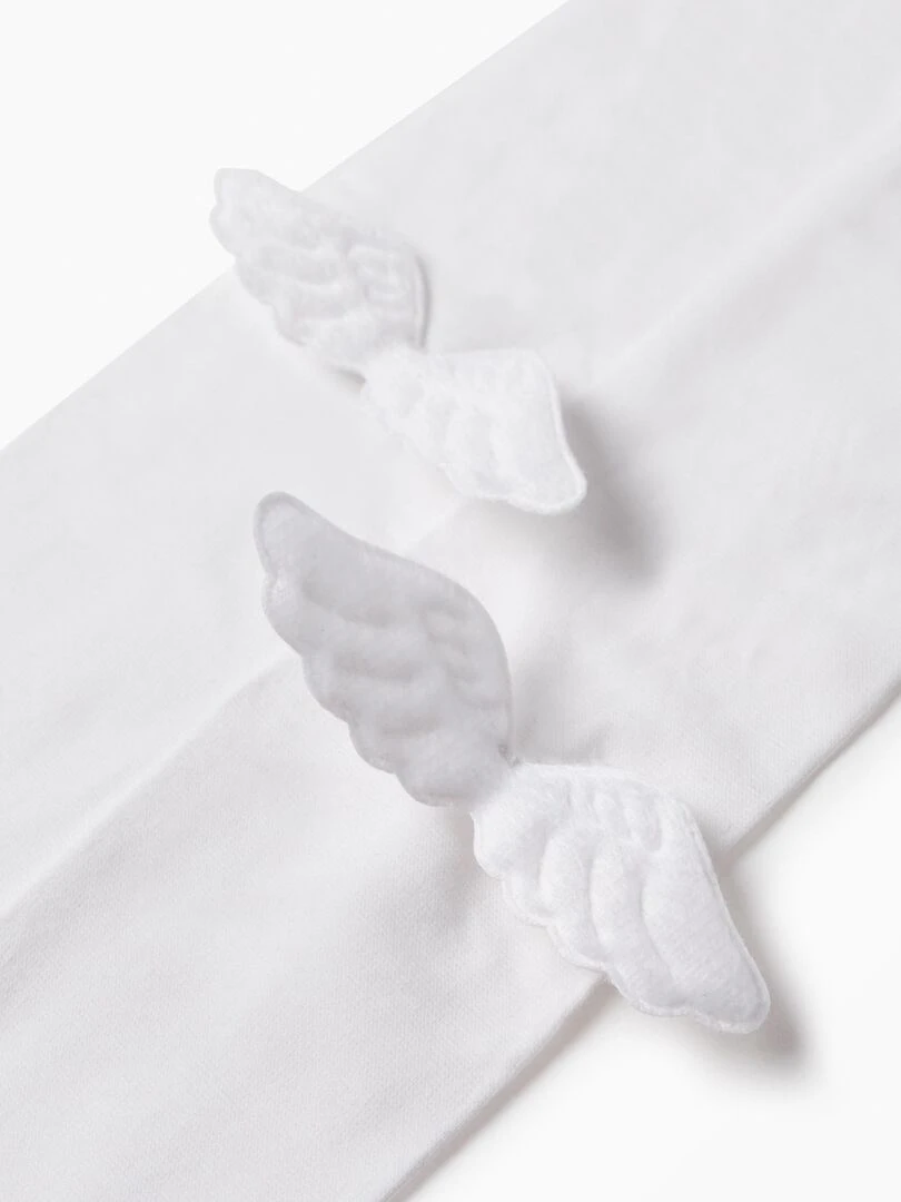 Collants en microfibre pour bébé fille 'Wings'   ESSENTIALS LINE   Blanc
