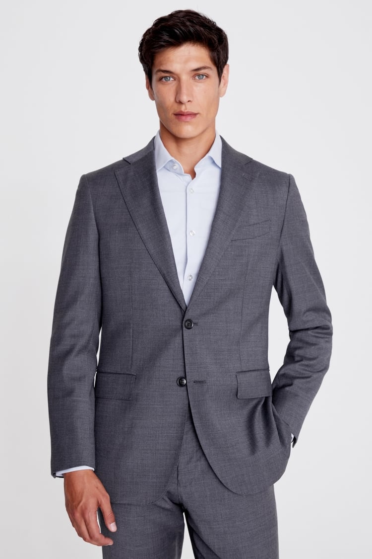 Italian Tailored Fit Black Peak Lapel Tuxedo Jacket   Buy Online at Moss
