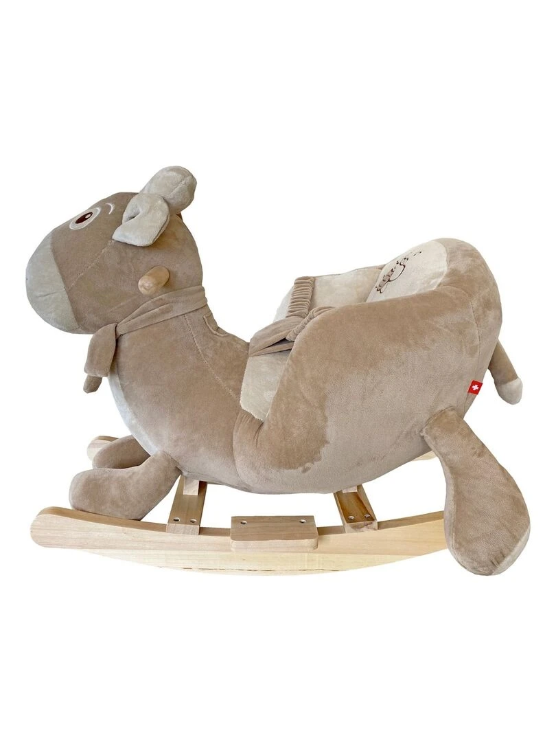 Steff Cheval à bascule Swissy Vache 1 à 4 ans avec ceinture de sécurité Marron