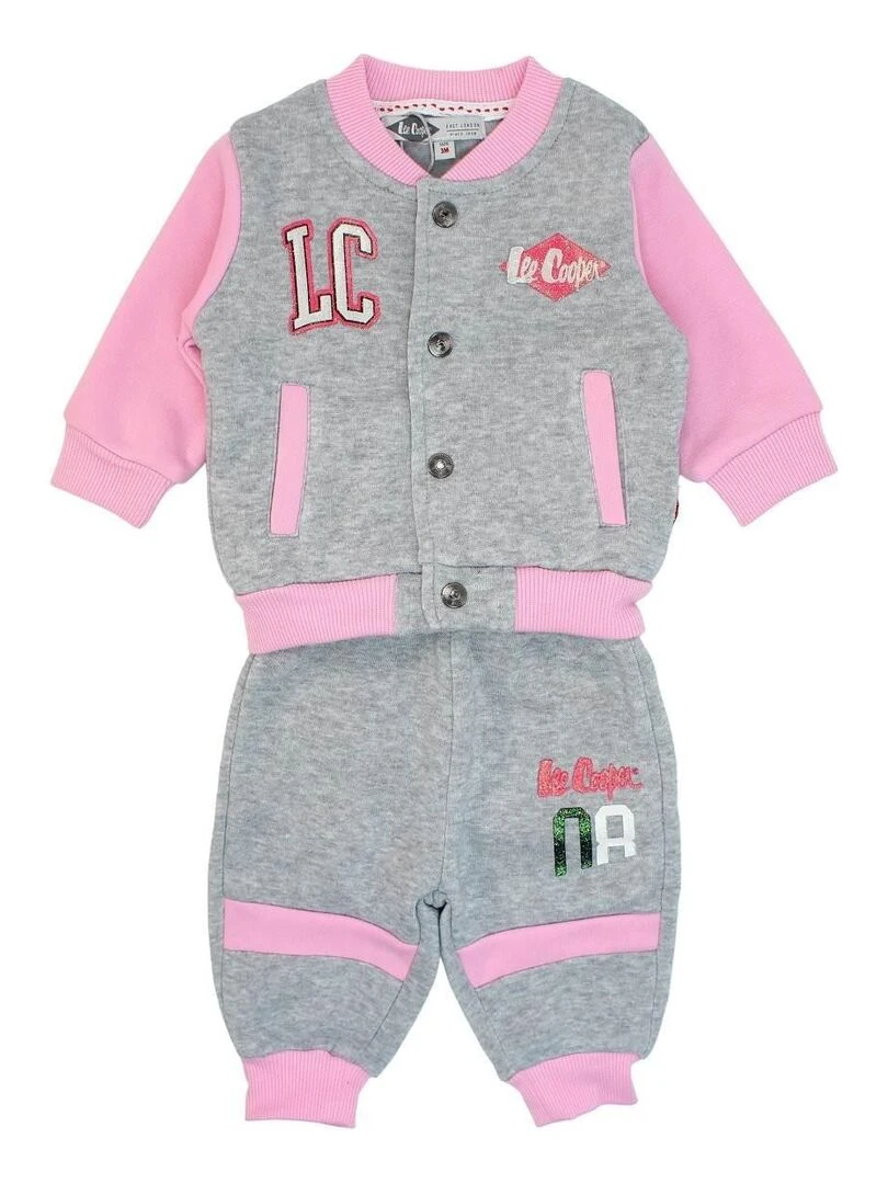 Lee Cooper Ensemble Veste sweat pantalon bébé fille Imprimé Lee Cooper Rose