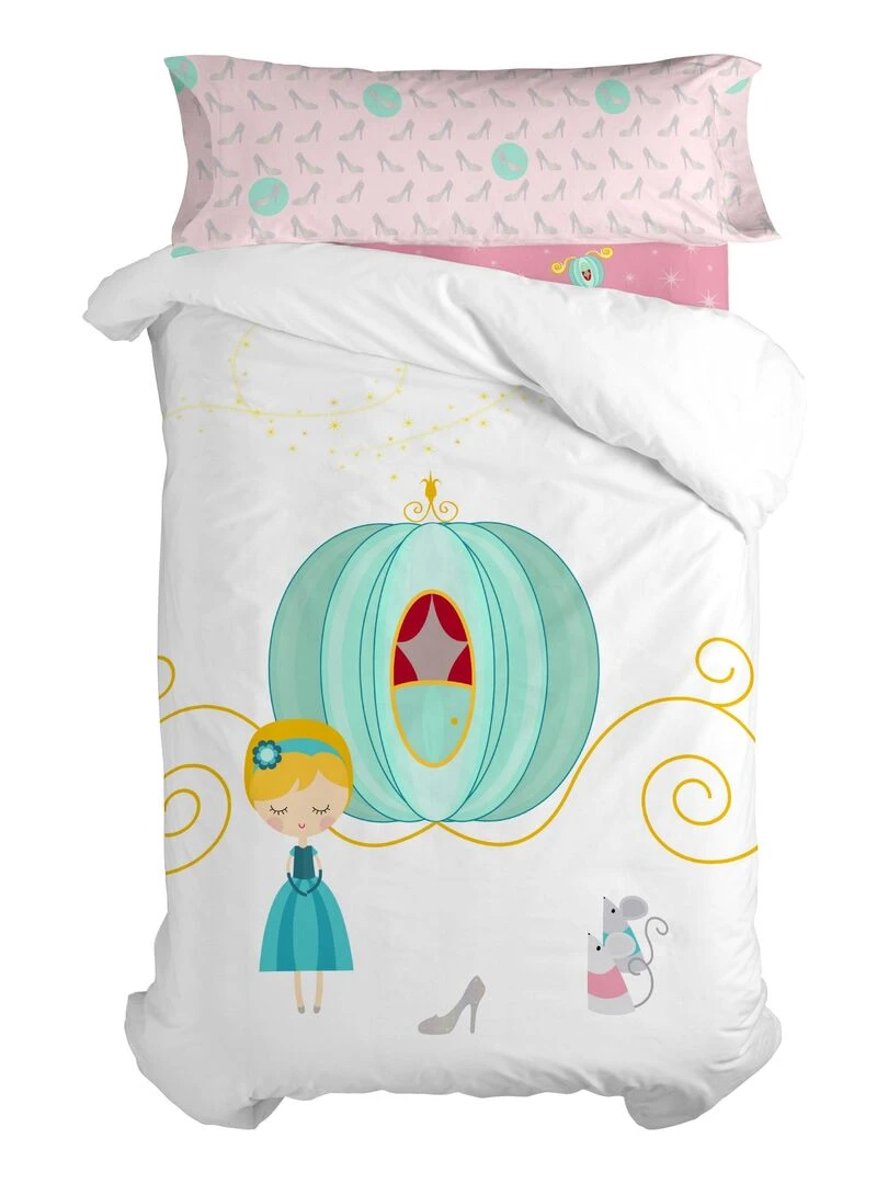 Parure housse de couette 2 pièces Pumpkin "Happyfriday"   Bleu Jaune