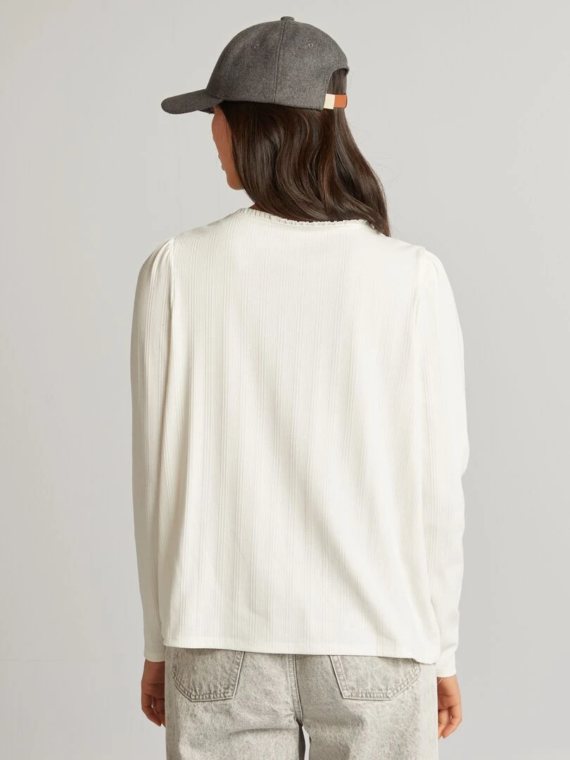 T shirt côtelé   blanc