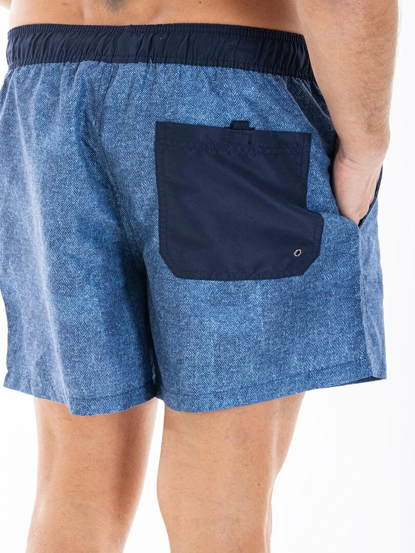 Short de bain imprimé denim CLINT 'Rica Lewis'   Bleu