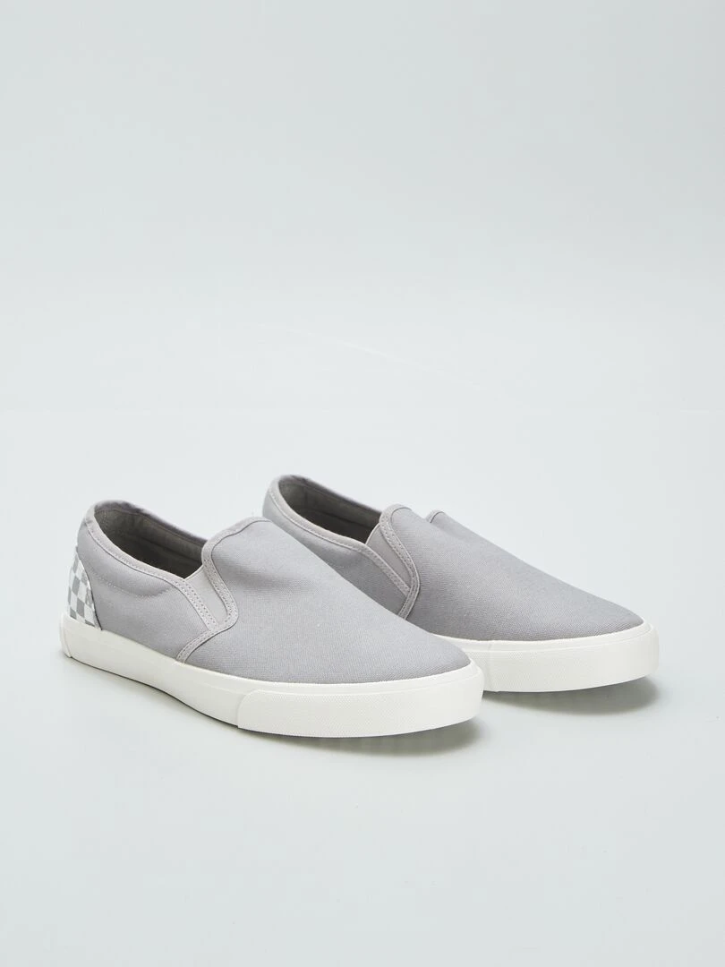 Baskets slip on à empiècement Gris