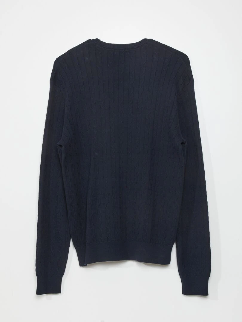 Pull en maille torsadée Bleu