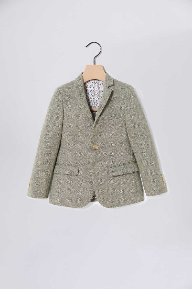 Boys Sage Herringbone Tweed Jacket   Buy Online at Moss