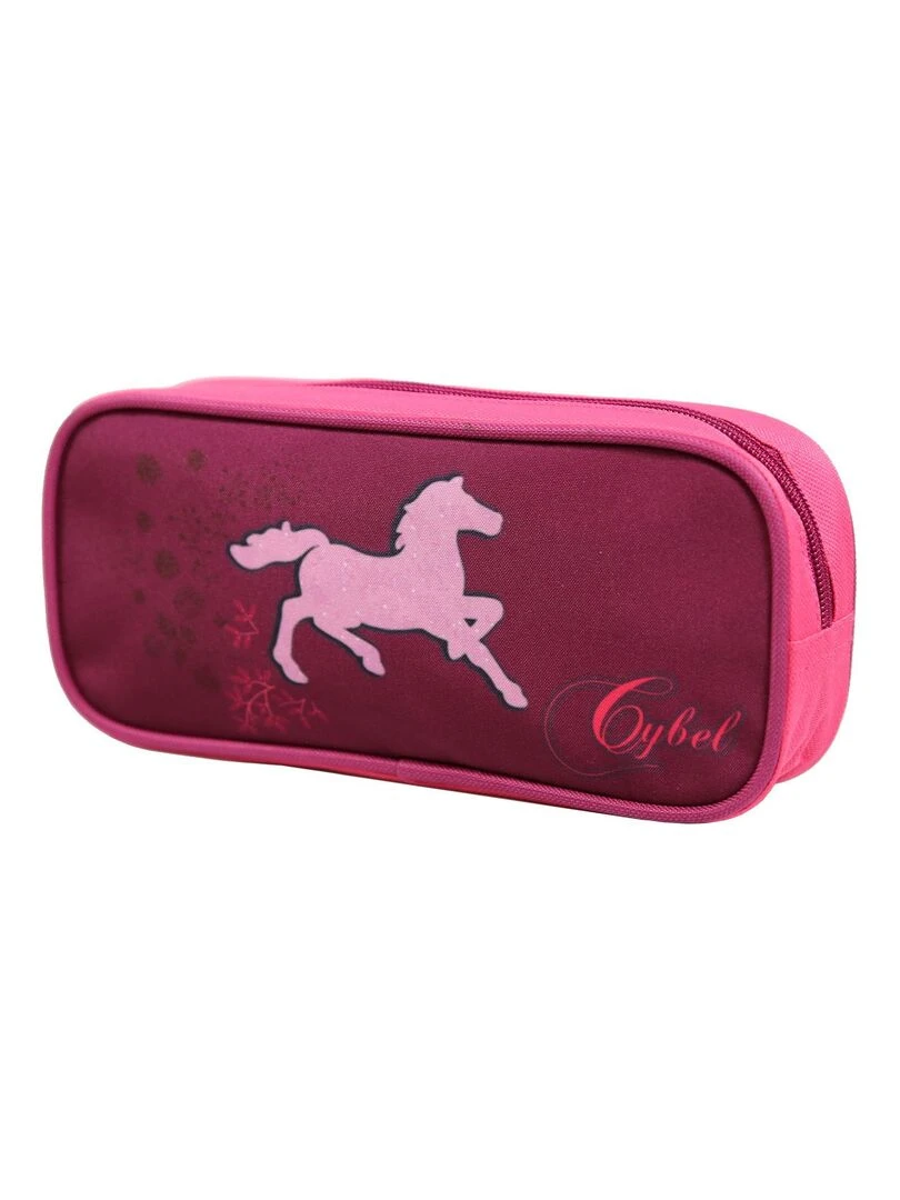Trousse scolaire rectangulaire Cybel Cheval Licorne Violette Bagtrotter Violet